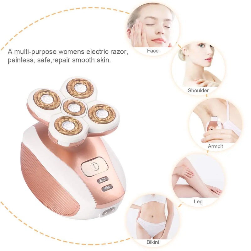 Painless Electric Shaver for Women Legs Rechargeable