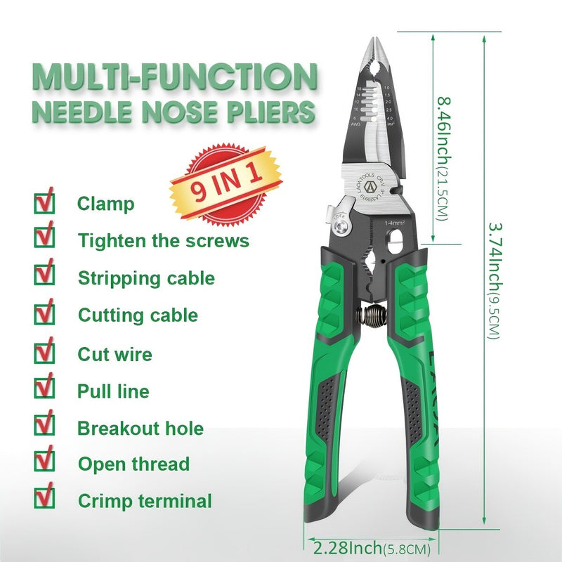 Electrician Pliers 9 in 1 Needle Nose Pliers